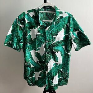 Banana Leaf Tropical Button Down Shirt